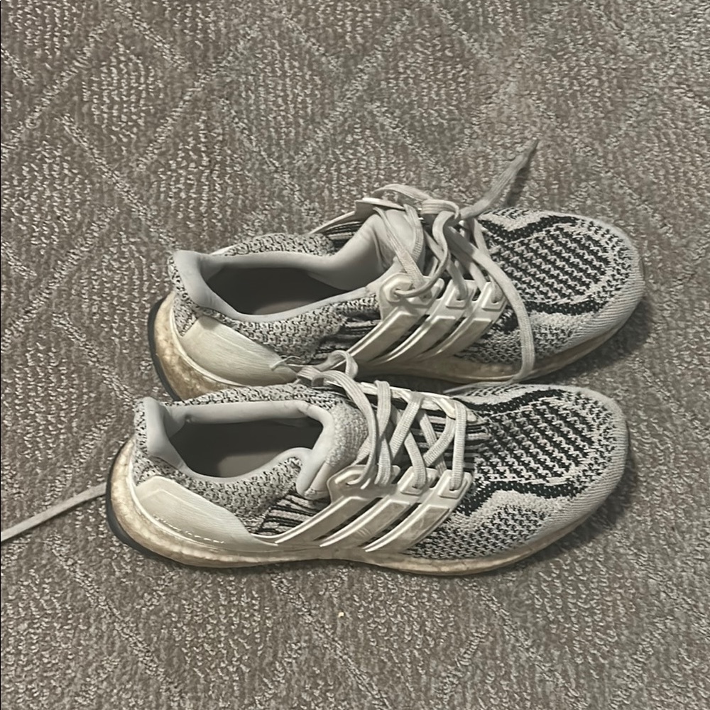 Adidas Gray and White Running Shoes